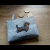 Teckel Portemonnee, Hond Muntzakje met Rits, Vilt Creditcardhouder, Cadeau voor een Hond Liefhebber