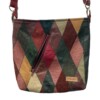 Unieke leren schoudertas – patchwork in warme tinten