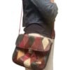 Vintage patchwork leren tas met klepsluiting – handgemaakt & duurzaam