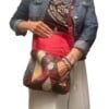 Vintage patchwork leren tas met klepsluiting – handgemaakt & duurzaam