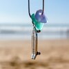 Zeeglas Surfskate ketting zilver