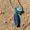 Zeeglas Surfskate ketting zilver