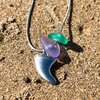 Zeeglas Vin ketting zilver