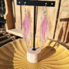 handgemaakt fringeoorbellen roze