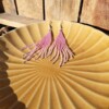 handgemaakt fringeoorbellen roze