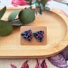 handgemaakte oorknoppen confetti gunmetal