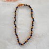 Barnsteen ketting kids met Tijgeroog & Lapis Lazuli  |  38cm