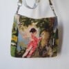 Crossover tas van vintage borduurwerken.