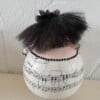 Dikke dame in zwart wit,handgemaakt en uniek,14 cm,mixed media,deco art