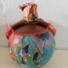 Exotisch dik dametje,handgemaakt en uniek,14 cm,mixed media,deco art