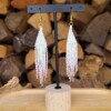 Fringe oorbellen Pink Whisper – ombre wit-roze, glaskralen, verguld zilver, 10 cm lang