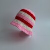 Gehaakt baby zonnehoedje 'Roze, rood en crème'