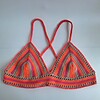 Gehaakt topje 'Boho top oranje, roze en beige'