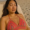 Gehaakt topje 'Boho top oranje, roze en beige'