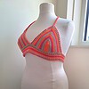 Gehaakt topje 'Boho top oranje, roze en beige'