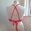 Gehaakt topje 'Boho top oranje, roze en beige'