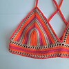 Gehaakt topje 'Boho top oranje, roze en beige'