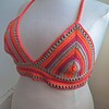 Gehaakt topje 'Boho top oranje, roze en beige'