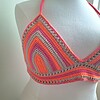 Gehaakt topje 'Boho top oranje, roze en beige'