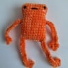 Gehaakte knuffel 'Oranje kikker'