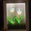 Handgemaakte Gehaakte Lamp – Sfeervolle Bloemenverlichting in Lijst