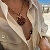 Handgemaakte statement Indy ketting met tijgerschelp