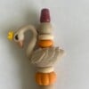 Kralenpen met taupe zwaantje