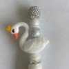 Kralenpen met wit zwaantje