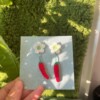 Micro Gehaakte Rode Chilipeper Oorbellen