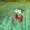 Micro Gehaakte Rode Chilipeper Oorbellen