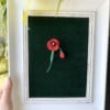 Micro gehaakte Klaproos Bloemenbroches