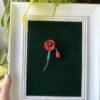 Micro gehaakte Klaproos Bloemenbroches