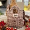Mini beige gehaakte tas