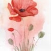 Mooie handgmaakte aquarel kaart