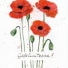 Mooie handgmaakte aquarel kaart