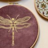 Muurhangerset peony dragonfly pink