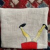 Portemonneetje van vintage wandkleed met rode kabouter
