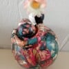 Schattig chinees dik dametje,handgemaakt en uniek,14 cm,mixed media