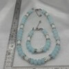 Sieradenset glas en Jade - lichtblauw/wit