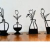 Tulpje in vaas – grafisch houten bloemenobject | Decoratief en eigenwijs tulpje, souvenir holland,