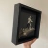 -3, 2, 1, go- 20x20x1 cm handgeknipte collage op schildersdoek