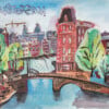 Amsterdam lacht - gouache op aquarelpapier