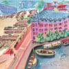 Amsterdam lacht 2 - gouache op aquarelpapier