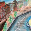 Amsterdam lacht 3 - gouache op aquarelpapier