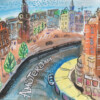 Amsterdam lacht 3 - gouache op aquarelpapier