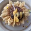 Bijen zonnebloem kaars in schaaltje