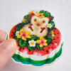 Bloemen hibiscus egel sticker, 7x7 cm (2.75x2.75 inch)