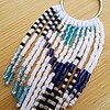 Blue Mirage – lichte fringe oorbellen met miyuki kralen in blauw, zilver en zwart