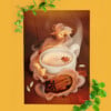 Chai tea dragon, art print, 21x14,8 cm (8,2x5,8 inch)
