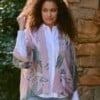 Crane Plaster Pink Kimono